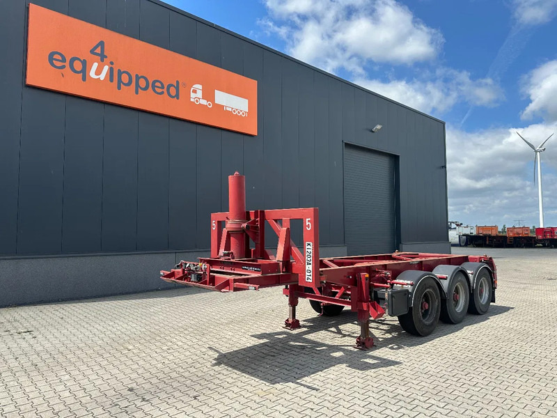 Van Hool 3 AXLE 20FT KIEP-CHASSIS, BPW + TROMMELREMMEN - نصف مقطورة لنقل الحاويات: صورة 1 Van Hool 3 AXLE 20FT KIEP-CHASSIS, BPW + TROMMELREMMEN - نصف مقطورة لنقل الحاويات: صورة 1