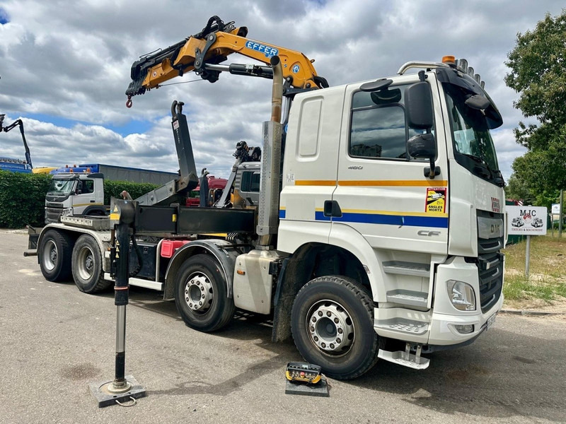 DAF CF 480 8x4 HOOKLIFT + CRANE (19m!) EFFER 205 / 6S + WINCH - RETARDER - *165.000km* - VERY NICE - شاحنة ذات خطاف, شاحنة كرين: صورة 1 DAF CF 480 8x4 HOOKLIFT + CRANE (19m!) EFFER 205 / 6S + WINCH - RETARDER - *165.000km* - VERY NICE - شاحنة ذات خطاف, شاحنة كرين: صورة 1