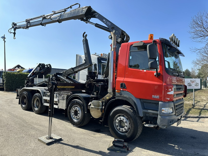 DAF CF 85.410 8x4 HOOKLIFT + CRANE HIAB 244 EP-3 HIDUO - Radio - Rotator - RETARDER - EURO 4 - BIG AXLES HUB REDUCTION - شاحنة ذات خطاف, شاحنة كرين: صورة 1 DAF CF 85.410 8x4 HOOKLIFT + CRANE HIAB 244 EP-3 HIDUO - Radio - Rotator - RETARDER - EURO 4 - BIG AXLES HUB REDUCTION - شاحنة ذات خطاف, شاحنة كرين: صورة 1