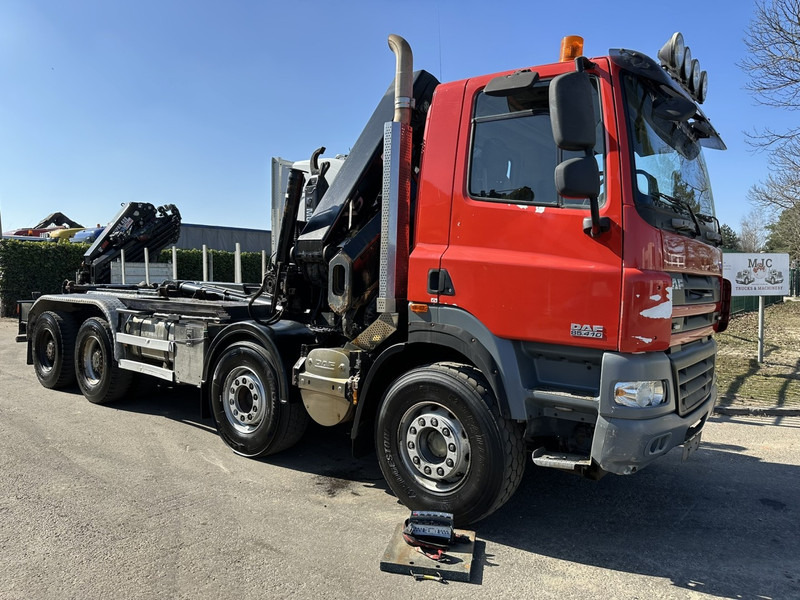 DAF CF 85.410 8x4 HOOKLIFT + CRANE HIAB 244 EP-3 HIDUO - Radio - Rotator - RETARDER - EURO 4 - BIG AXLES HUB REDUCTION - شاحنة ذات خطاف, شاحنة كرين: صورة 2 DAF CF 85.410 8x4 HOOKLIFT + CRANE HIAB 244 EP-3 HIDUO - Radio - Rotator - RETARDER - EURO 4 - BIG AXLES HUB REDUCTION - شاحنة ذات خطاف, شاحنة كرين: صورة 2
