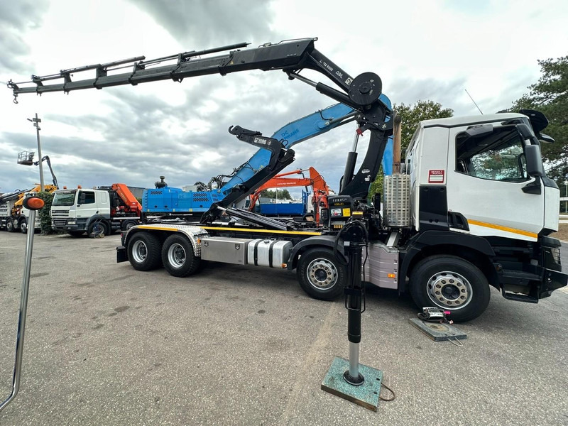 Renault C460 8x4 HOOKLIFT + (19m!) CRANE HIAB 288 E-6 HIDUO - RADIO - 5/6 F - STEEL SPRING / HUB REDUCTION - BE TRUCK - شاحنة ذات خطاف, شاحنة كرين: صورة 4 Renault C460 8x4 HOOKLIFT + (19m!) CRANE HIAB 288 E-6 HIDUO - RADIO - 5/6 F - STEEL SPRING / HUB REDUCTION - BE TRUCK - شاحنة ذات خطاف, شاحنة كرين: صورة 4