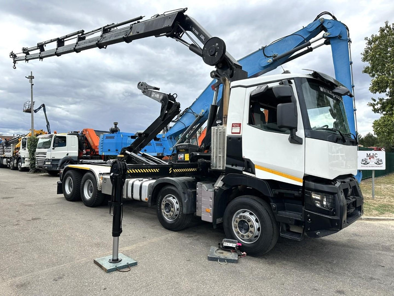 Renault C460 8x4 HOOKLIFT + (19m!) CRANE HIAB 288 E-6 HIDUO - RADIO - 5/6 F - STEEL SPRING / HUB REDUCTION - BE TRUCK - شاحنة ذات خطاف, شاحنة كرين: صورة 1 Renault C460 8x4 HOOKLIFT + (19m!) CRANE HIAB 288 E-6 HIDUO - RADIO - 5/6 F - STEEL SPRING / HUB REDUCTION - BE TRUCK - شاحنة ذات خطاف, شاحنة كرين: صورة 1