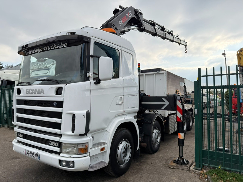 Scania 114C-380 8x4 PRITSCHE + KRAN HIAB 700 E-5 - PLATFORM 6m80 + TWISTLOCKS - MANUAL - RETARDER - STEEL SPRING / BIG AXLE HUB REDUCTION - AP ACHSEN - شاحنات مسطحة, شاحنة كرين: صورة 3 Scania 114C-380 8x4 PRITSCHE + KRAN HIAB 700 E-5 - PLATFORM 6m80 + TWISTLOCKS - MANUAL - RETARDER - STEEL SPRING / BIG AXLE HUB REDUCTION - AP ACHSEN - شاحنات مسطحة, شاحنة كرين: صورة 3
