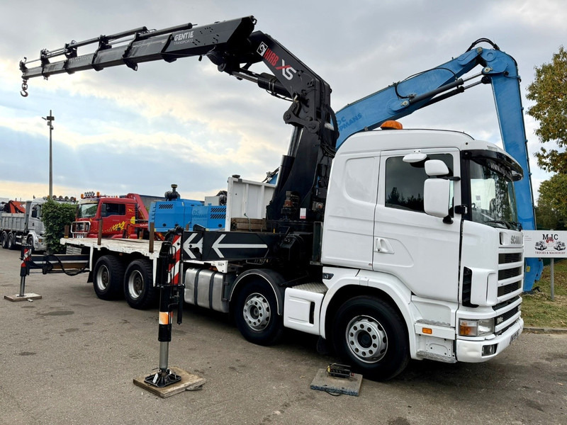 Scania 114C-380 8x4 PRITSCHE + KRAN HIAB 700 E-5 - PLATFORM 6m80 + TWISTLOCKS - MANUAL - RETARDER - STEEL SPRING / BIG AXLE HUB REDUCTION - AP ACHSEN - شاحنات مسطحة, شاحنة كرين: صورة 1 Scania 114C-380 8x4 PRITSCHE + KRAN HIAB 700 E-5 - PLATFORM 6m80 + TWISTLOCKS - MANUAL - RETARDER - STEEL SPRING / BIG AXLE HUB REDUCTION - AP ACHSEN - شاحنات مسطحة, شاحنة كرين: صورة 1