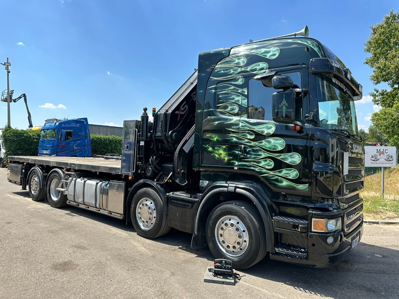 Scania R620 8x2 PRITSCHE + KRAN HIAB 800 EP-5 HIPRO - RETARDER - LIFT/STEERING AXLE - HIGHLINE SLEEPER - LEATHER - ALCOA - شاحنات مسطحة, شاحنة كرين: صورة 1 Scania R620 8x2 PRITSCHE + KRAN HIAB 800 EP-5 HIPRO - RETARDER - LIFT/STEERING AXLE - HIGHLINE SLEEPER - LEATHER - ALCOA - شاحنات مسطحة, شاحنة كرين: صورة 1