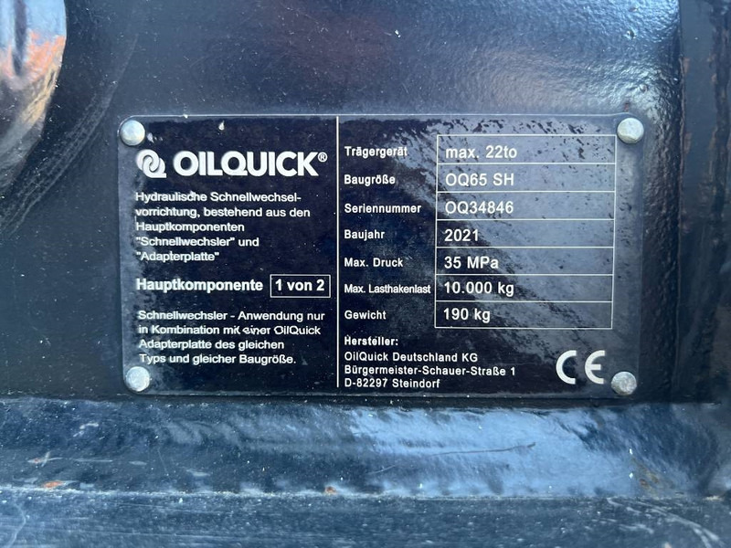 جديدة قارنة توصيل هيدروليكي - آلات البناء OilQuick OQ65 - 311F / 313F / 315F: صورة 14