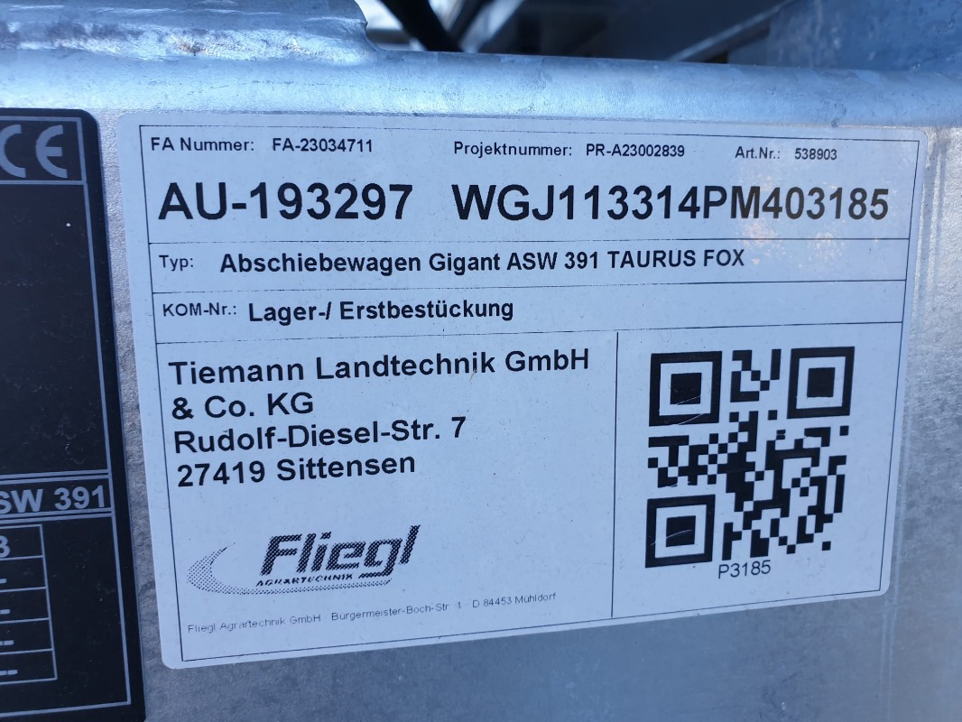 Fliegl GIGANT ASW 391 TAURUS FOX - عربة مقطورة: صورة 2 Fliegl GIGANT ASW 391 TAURUS FOX - عربة مقطورة: صورة 2