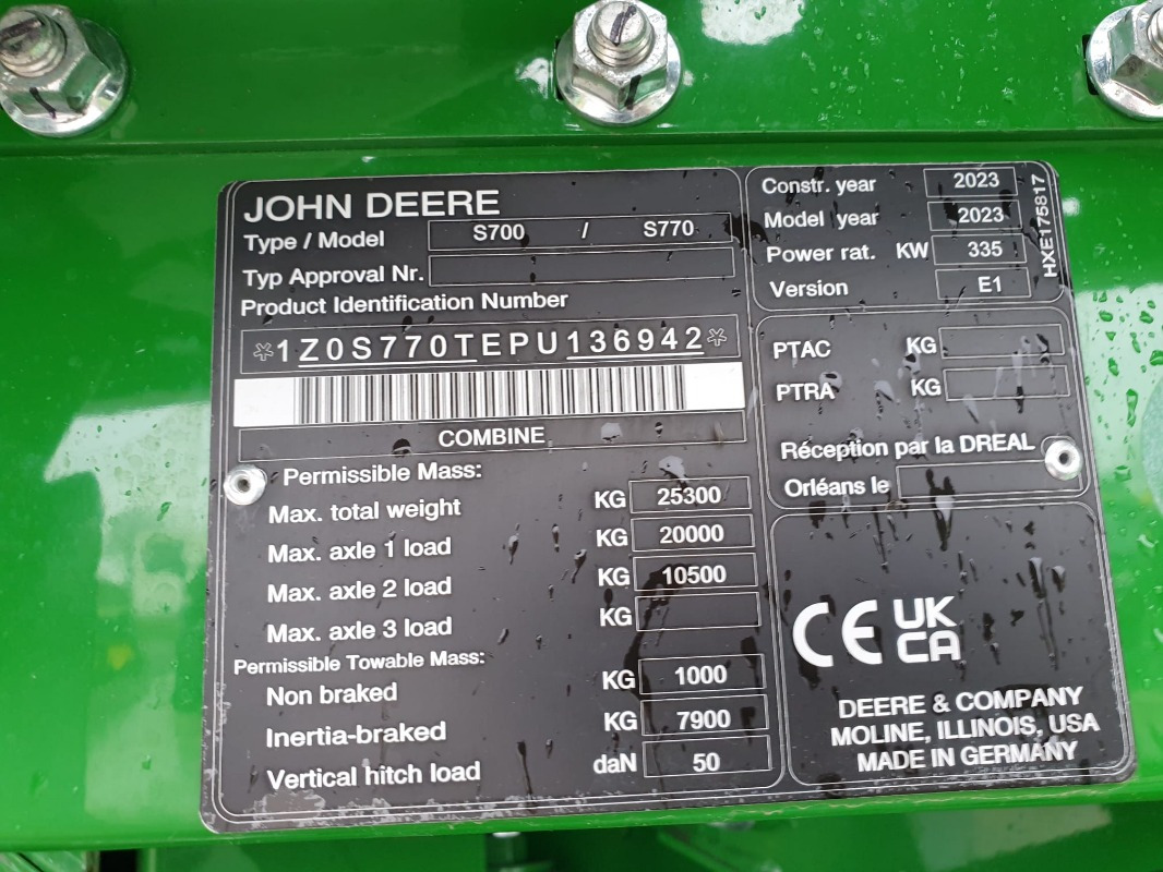 John Deere S770 - حصادة موحَّدة: صورة 2 John Deere S770 - حصادة موحَّدة: صورة 2