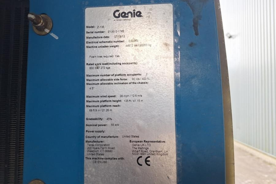 شاحنة ذراع مفصلي Genie Z135/70 Diesel, 4x4x4 Drive, 43m Lifting Height, 2: صورة 6 شاحنة ذراع مفصلي Genie Z135/70 Diesel, 4x4x4 Drive, 43m Lifting Height, 2: صورة 6