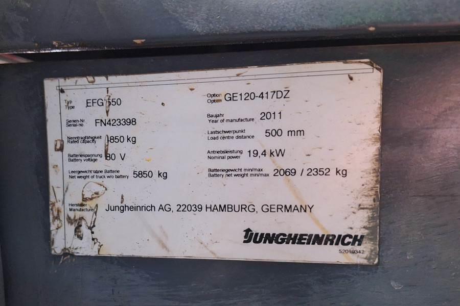 رافعة شوكية ديزل Jungheinrich EFG550 Electric, 5000kg Capacity, Lifting Height 3: صورة 6