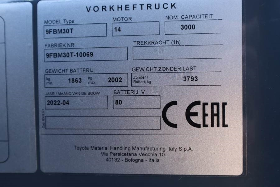 رافعة شوكية ديزل Toyota 9FBM30T Valid inspection, *Guarantee! Electric, 47: صورة 6