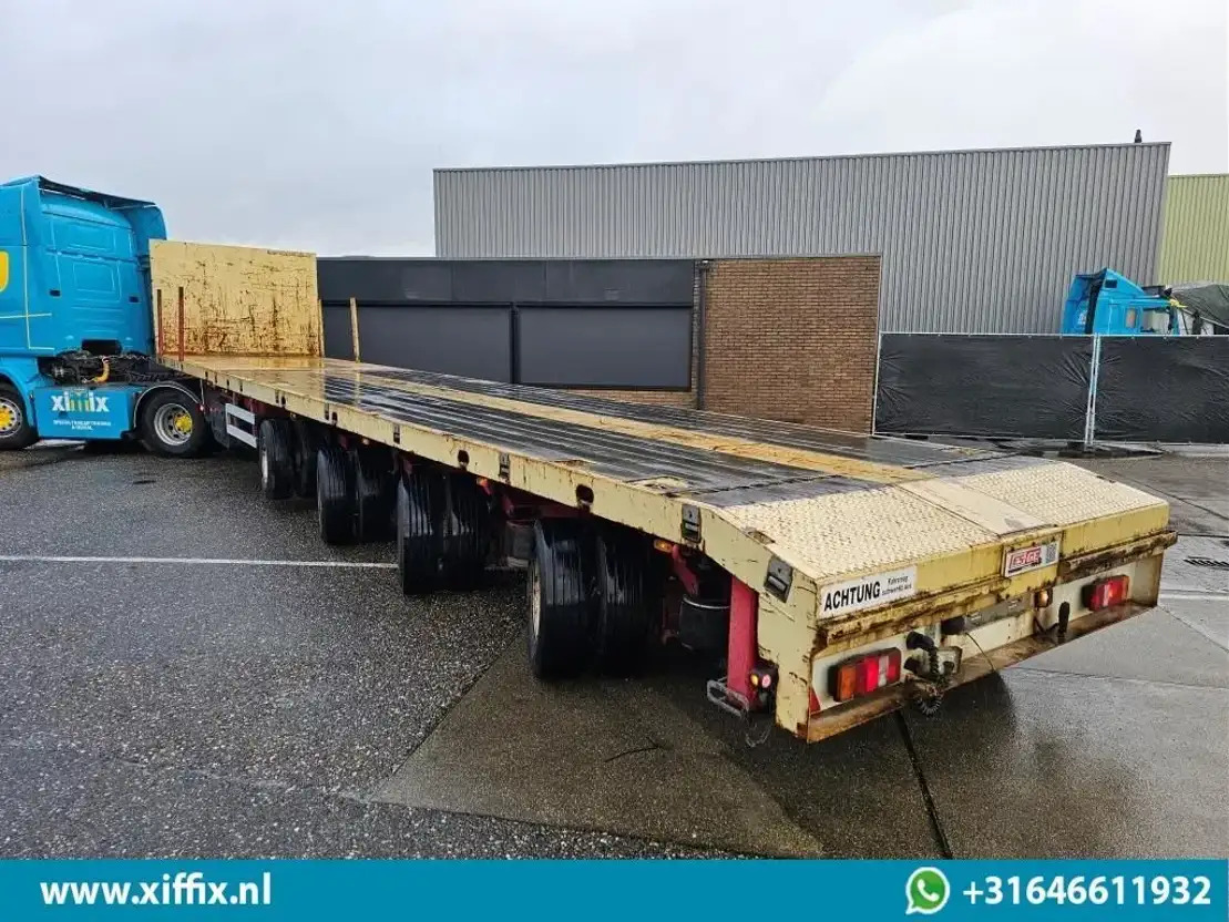 ES-GE 4-ass. Vlakke uitschuifbare Mega oplegger / 4x gestuurd / 14129 - نصف مقطورة مسطحة: صورة 3 ES-GE 4-ass. Vlakke uitschuifbare Mega oplegger / 4x gestuurd / 14129 - نصف مقطورة مسطحة: صورة 3