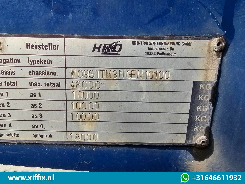 عربة منخفضة مسطحة نصف مقطورة HRD 3-ass. Uitschuifbare Semi dieplader / 1x naloop gestuurd: صورة 13