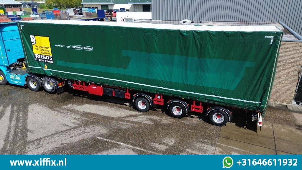Meusburger 3-ass. Vlakke dubbel 2x uitschuifbare oplegger met huifopbouw / 3x ge - نصف مقطورة مسطحة: صورة 4 Meusburger 3-ass. Vlakke dubbel 2x uitschuifbare oplegger met huifopbouw / 3x ge - نصف مقطورة مسطحة: صورة 4