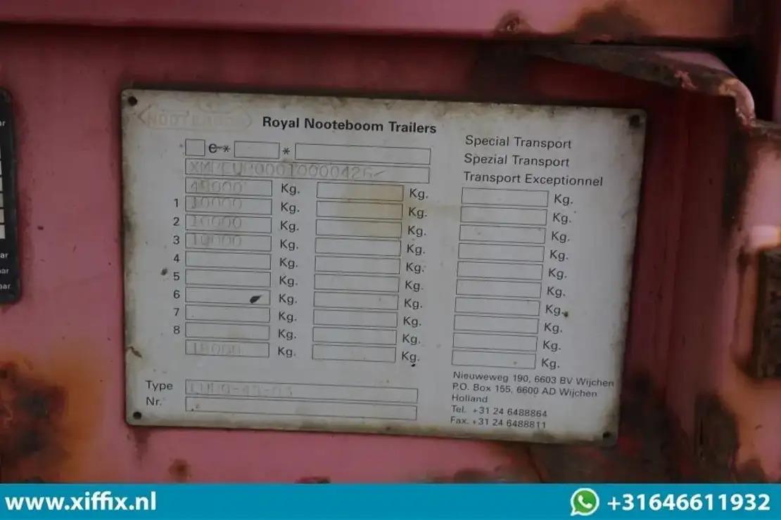 عربة منخفضة مسطحة نصف مقطورة Nooteboom 3-ass. Dieplader / 3x gestuurd: صورة 8