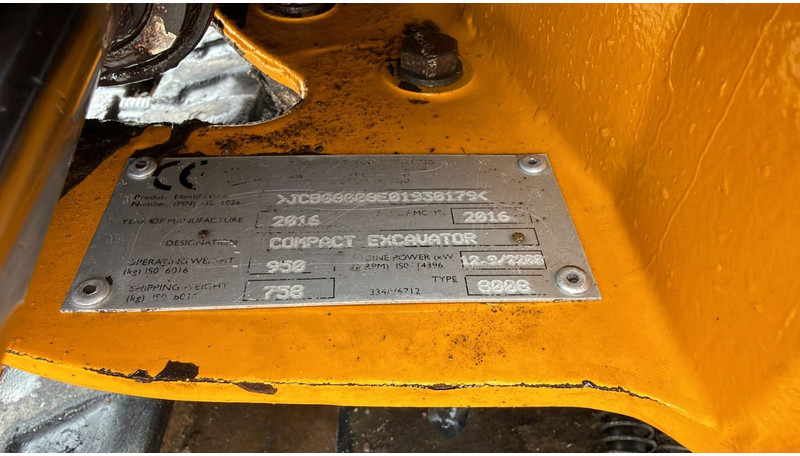 حفارة مُصَّغرة JCB 8008 (BE MACHINE / TOP CONDITION / 1898 H): صورة 15