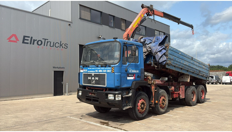 MAN 35.362 (6 CYLINDER / MANUAL PUMP / 8X4 / FALFINGER CRANE PK80 / STEEL SUSP.) - شاحنة قلاب, شاحنة كرين: صورة 1 MAN 35.362 (6 CYLINDER / MANUAL PUMP / 8X4 / FALFINGER CRANE PK80 / STEEL SUSP.) - شاحنة قلاب, شاحنة كرين: صورة 1
