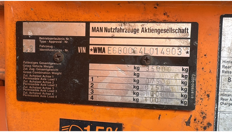 MAN 35.403 (8X6 / 3 PONTS / LAMES / GRAND PONT / 6 CYLINDER / STEEL SUSP.) - شاحنة قلاب: صورة 3 MAN 35.403 (8X6 / 3 PONTS / LAMES / GRAND PONT / 6 CYLINDER / STEEL SUSP.) - شاحنة قلاب: صورة 3