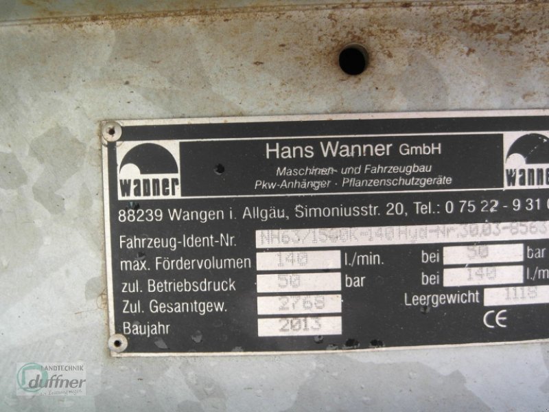 Wanner KH63/1500/140 hyd - بخاخ مقطورة: صورة 5 Wanner KH63/1500/140 hyd - بخاخ مقطورة: صورة 5