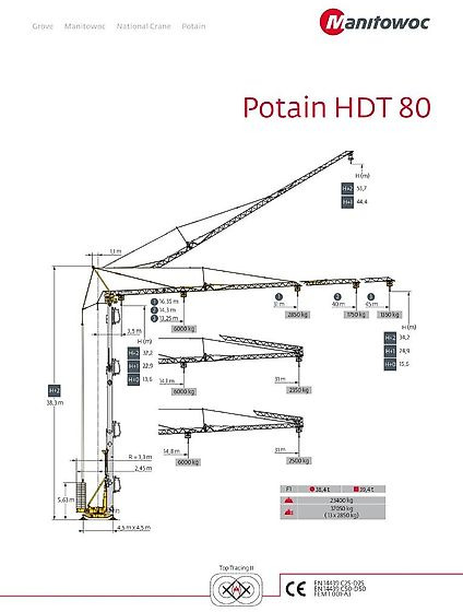 Potain HDT 80 - رافعة ذاتية التركيب: صورة 1 Potain HDT 80 - رافعة ذاتية التركيب: صورة 1