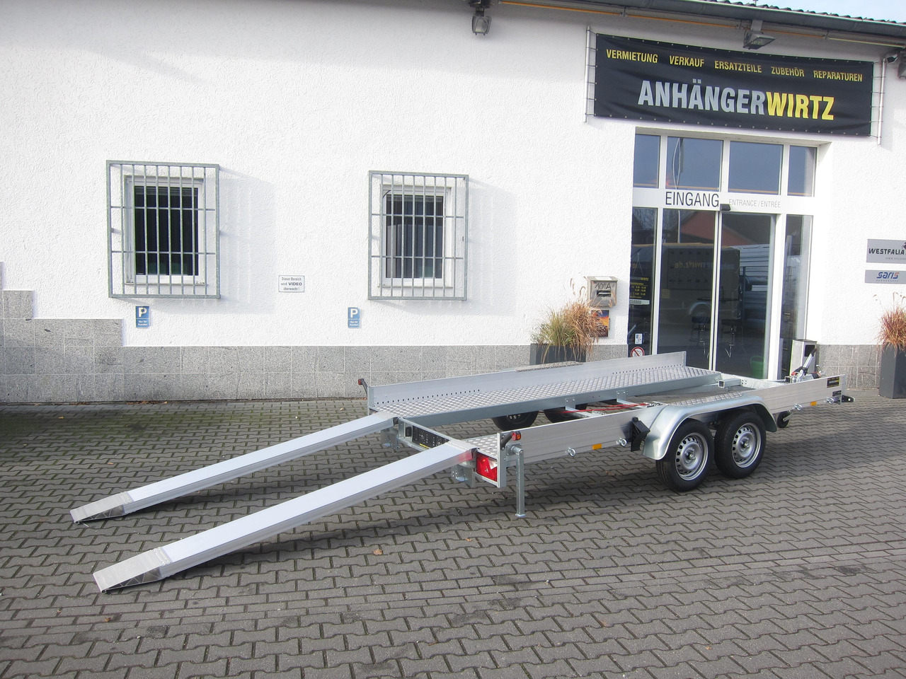 مقطورة شحن نقل السيارات Anssems AMT ECO 2000 light 400x188x18cm (XL) Alurampen 2000kg Wohnmobilanhänger Januar Aktion: صورة 12
