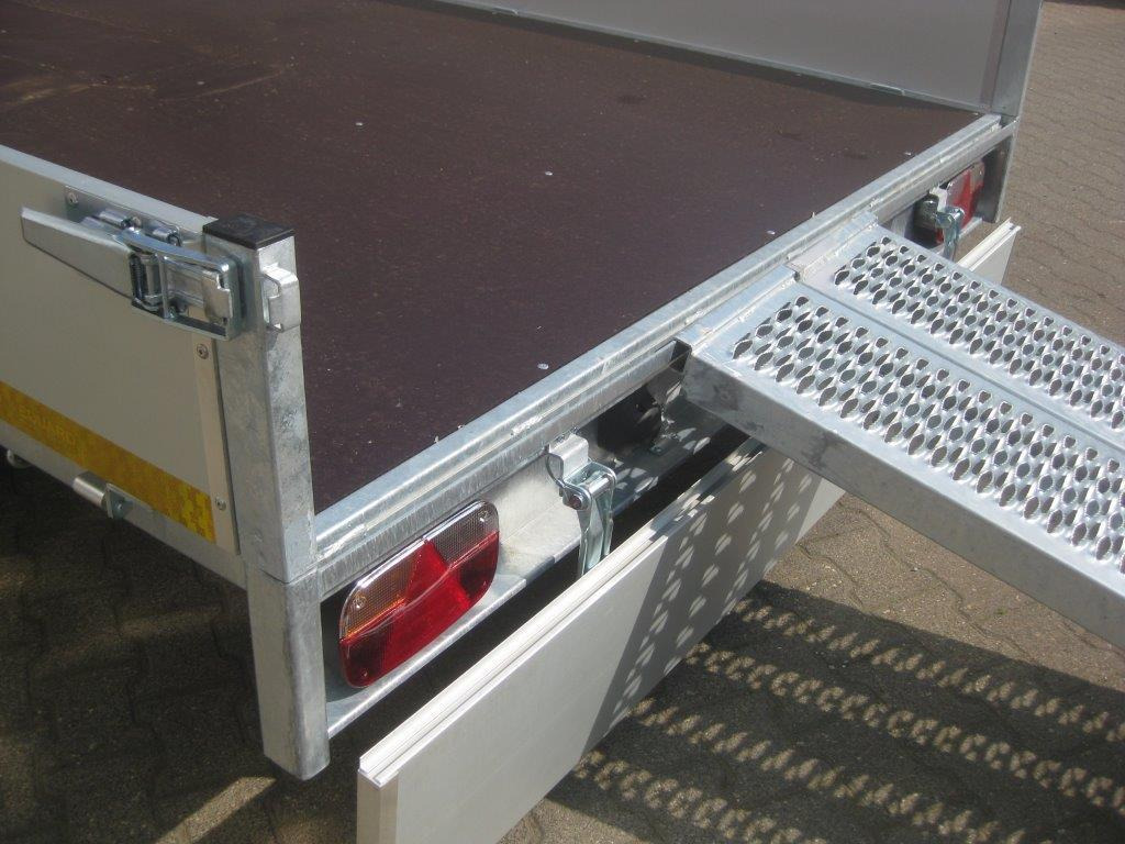 مقطورات مسطحة Multi Transporter 406x200x30cm Rampen Seilwinde 13" niedrig Fahrwerk (XL) 2700kg: صورة 6