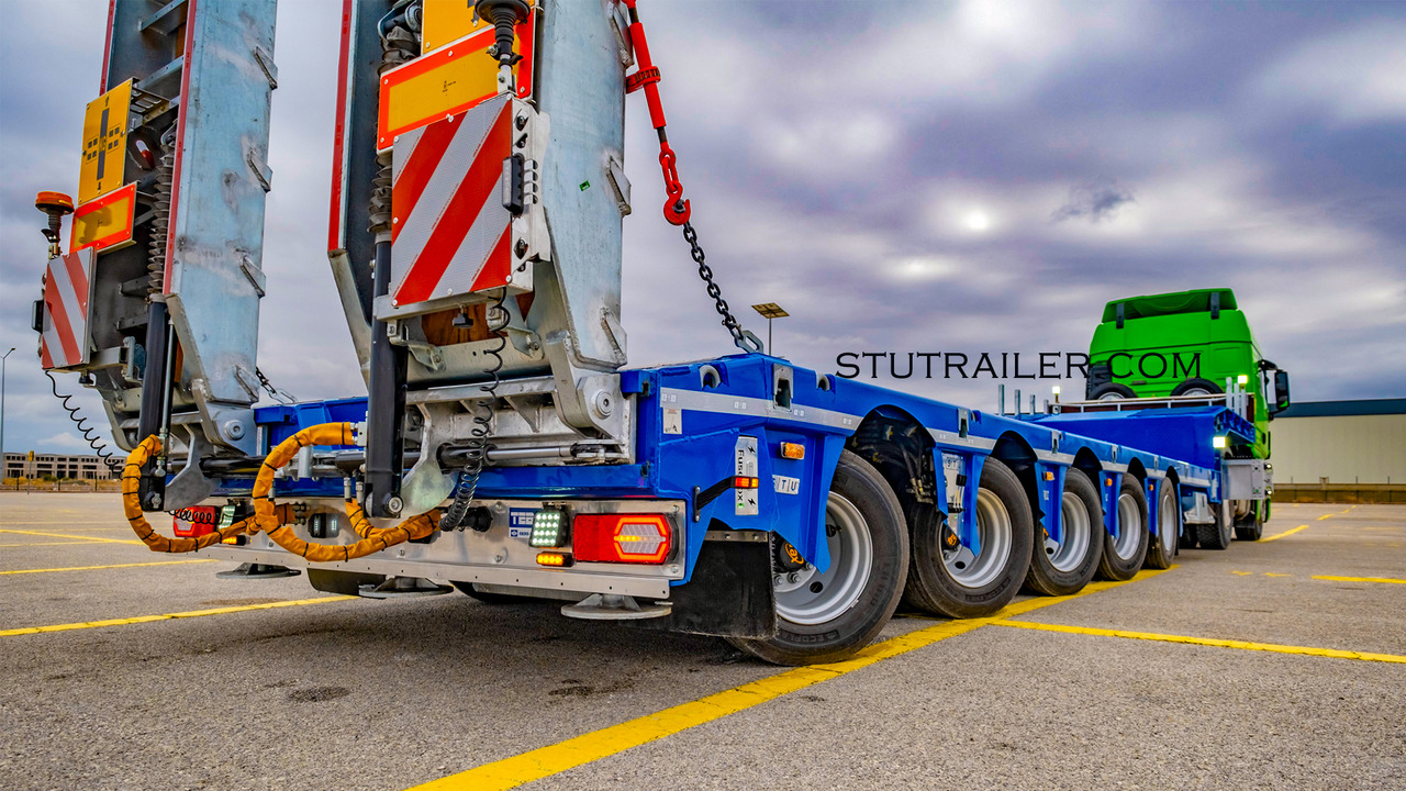 STU 5 Axle Hydraulic Steering Extendable Low Laoder - عربة منخفضة مسطحة نصف مقطورة: صورة 1 STU 5 Axle Hydraulic Steering Extendable Low Laoder - عربة منخفضة مسطحة نصف مقطورة: صورة 1