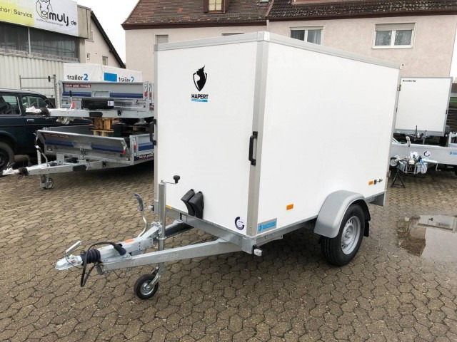 Hapert Sapphire L-1 250x130x150cm, ZG 1,35 to., Koffer Türe - مقطورة صندوق مغلق: صورة 1 Hapert Sapphire L-1 250x130x150cm, ZG 1,35 to., Koffer Türe - مقطورة صندوق مغلق: صورة 1