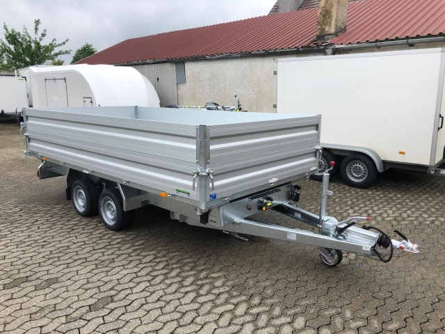 Humbaur 3-Seitenkipper HTK 3500.41 Alu mit BW-Aufsatz, 4100 x 2100 x 350 mm, 3,5 to. - مقطورة قلاب: صورة 1 Humbaur 3-Seitenkipper HTK 3500.41 Alu mit BW-Aufsatz, 4100 x 2100 x 350 mm, 3,5 to. - مقطورة قلاب: صورة 1