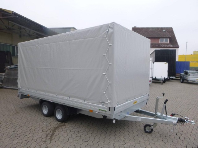 Humbaur HN 254118 Hochlader mit Hochplane 2,5 to. 4100 x 1850 x 350 mm - مقطورة سيارة: صورة 1 Humbaur HN 254118 Hochlader mit Hochplane 2,5 to. 4100 x 1850 x 350 mm - مقطورة سيارة: صورة 1