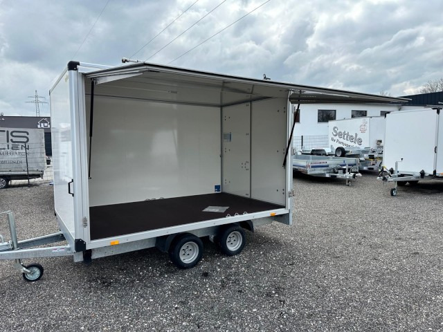 Humbaur Koffer HKN 25 32 21-20 PF30, 2,5 to. Verkaufsklappe 3185x2030x1885 mm - مقطورة صندوق مغلق: صورة 1 Humbaur Koffer HKN 25 32 21-20 PF30, 2,5 to. Verkaufsklappe 3185x2030x1885 mm - مقطورة صندوق مغلق: صورة 1