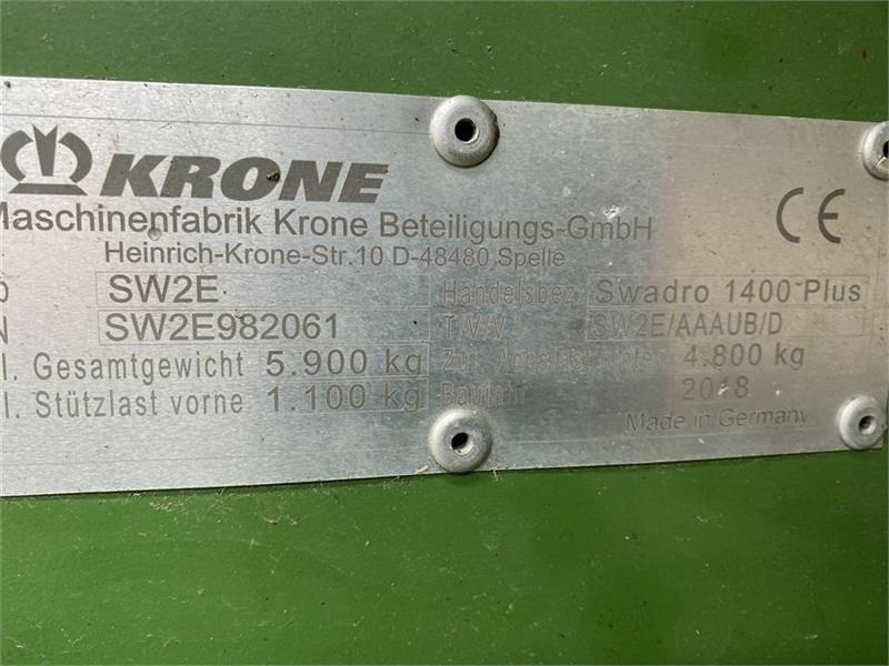 Krone Swadro 1400 plus - آلة تيبيس العشب/ آلة جمع العشب: صورة 3 Krone Swadro 1400 plus - آلة تيبيس العشب/ آلة جمع العشب: صورة 3