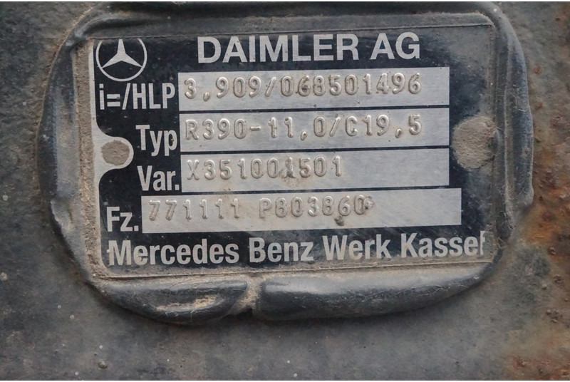 Mercedes-Benz R390-11/C-19.5 I=3.909 771 111 P 803860 - المحور الخلفي - شاحنة: صورة 3 Mercedes-Benz R390-11/C-19.5 I=3.909 771 111 P 803860 - المحور الخلفي - شاحنة: صورة 3
