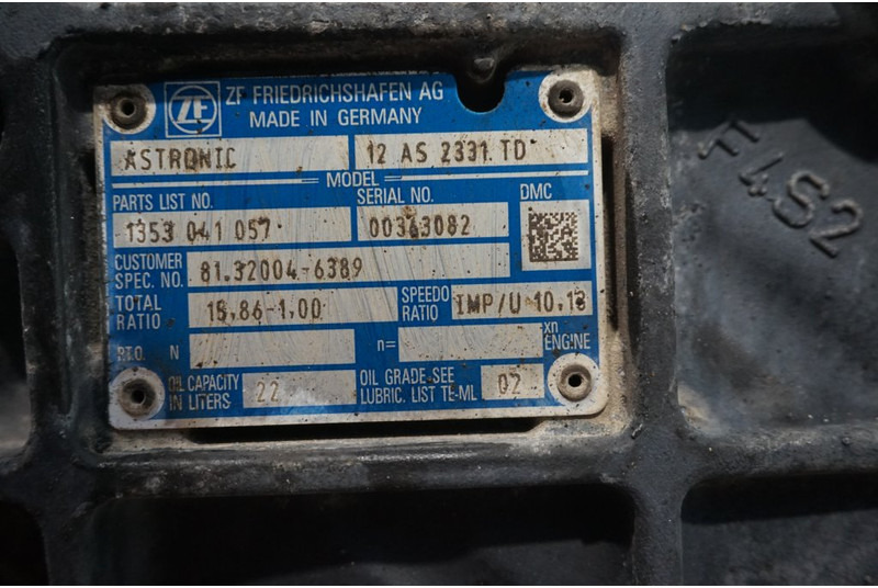 ZF 12AS2131DD+INT3 81.32004-6389 - صندوق التروس - شاحنة: صورة 5 ZF 12AS2131DD+INT3 81.32004-6389 - صندوق التروس - شاحنة: صورة 5