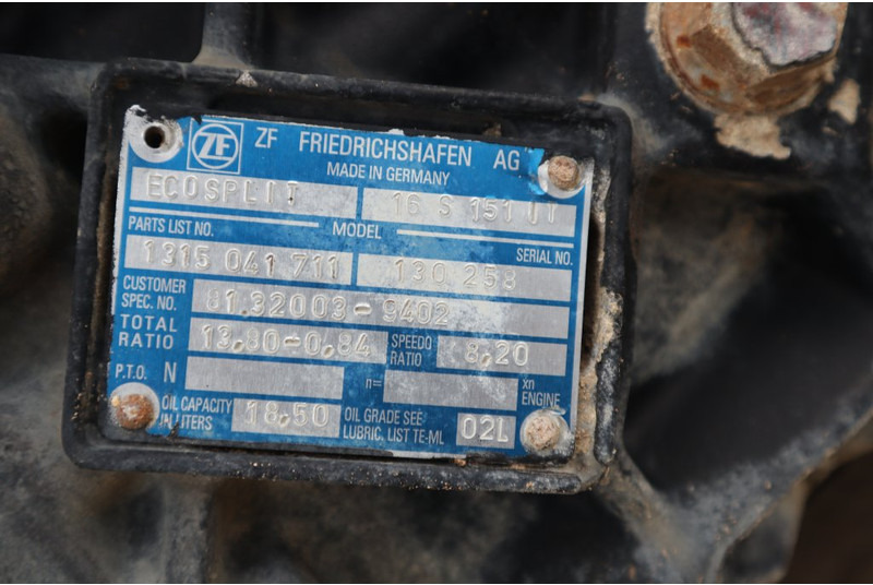 ZF 16S151OD+INT F2000 81.32004-6402 - صندوق التروس - شاحنة: صورة 5 ZF 16S151OD+INT F2000 81.32004-6402 - صندوق التروس - شاحنة: صورة 5