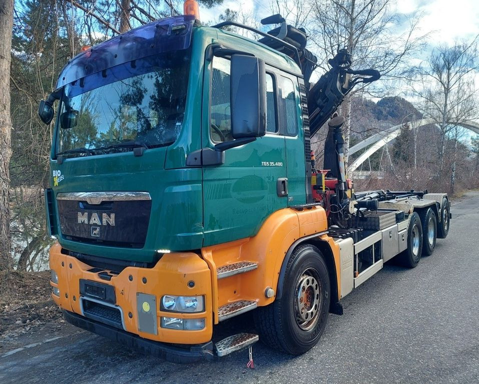 MAN TGS 35.480 8x4, E5, Fassi F235CXP Kran+Abroll - شاحنة كرين, شاحنة ذات خطاف: صورة 2 MAN TGS 35.480 8x4, E5, Fassi F235CXP Kran+Abroll - شاحنة كرين, شاحنة ذات خطاف: صورة 2