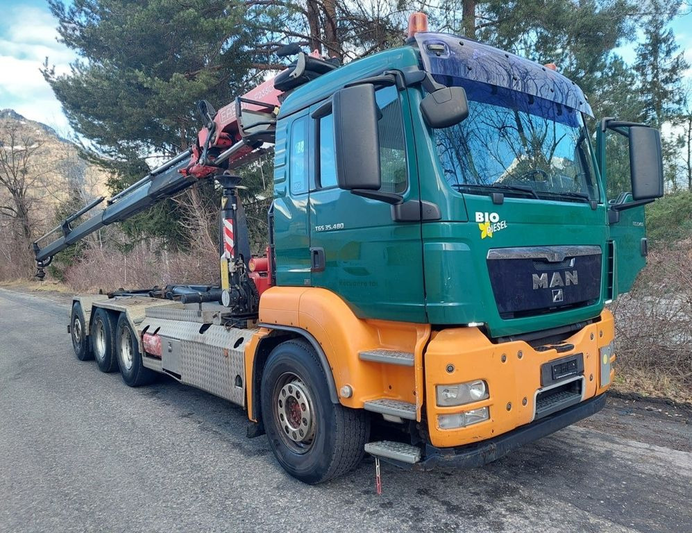 MAN TGS 35.480 8x4, E5, Fassi F235CXP Kran+Abroll - شاحنة كرين, شاحنة ذات خطاف: صورة 1 MAN TGS 35.480 8x4, E5, Fassi F235CXP Kran+Abroll - شاحنة كرين, شاحنة ذات خطاف: صورة 1