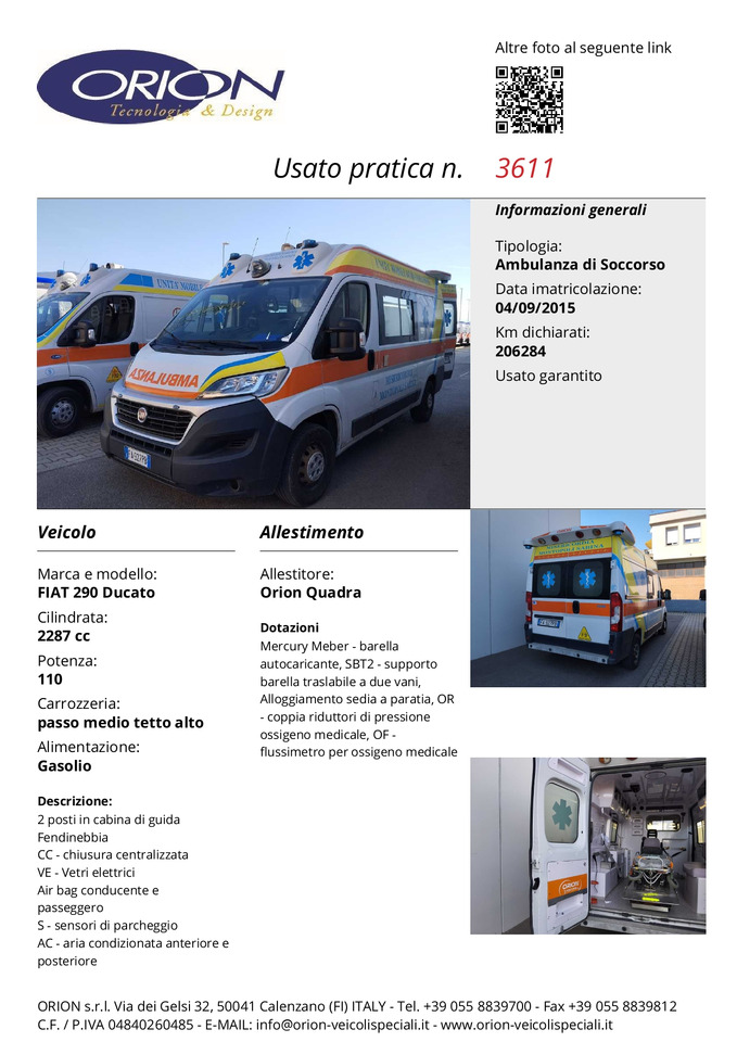 سيارة اسعاف ORION FIAT 290 DUCATO: صورة 7