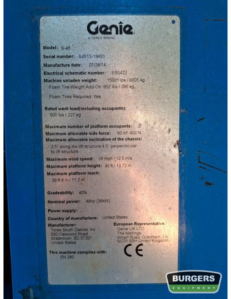 معدات الوصول Genie S45: صورة 7