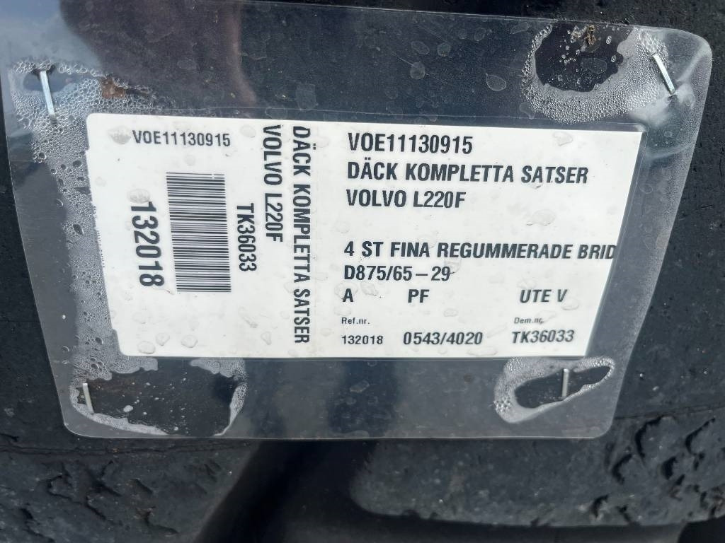 Bridgestone Regummerade 875/65R29 på Volvo L220 fälg - عجلات: صورة 3 Bridgestone Regummerade 875/65R29 på Volvo L220 fälg - عجلات: صورة 3