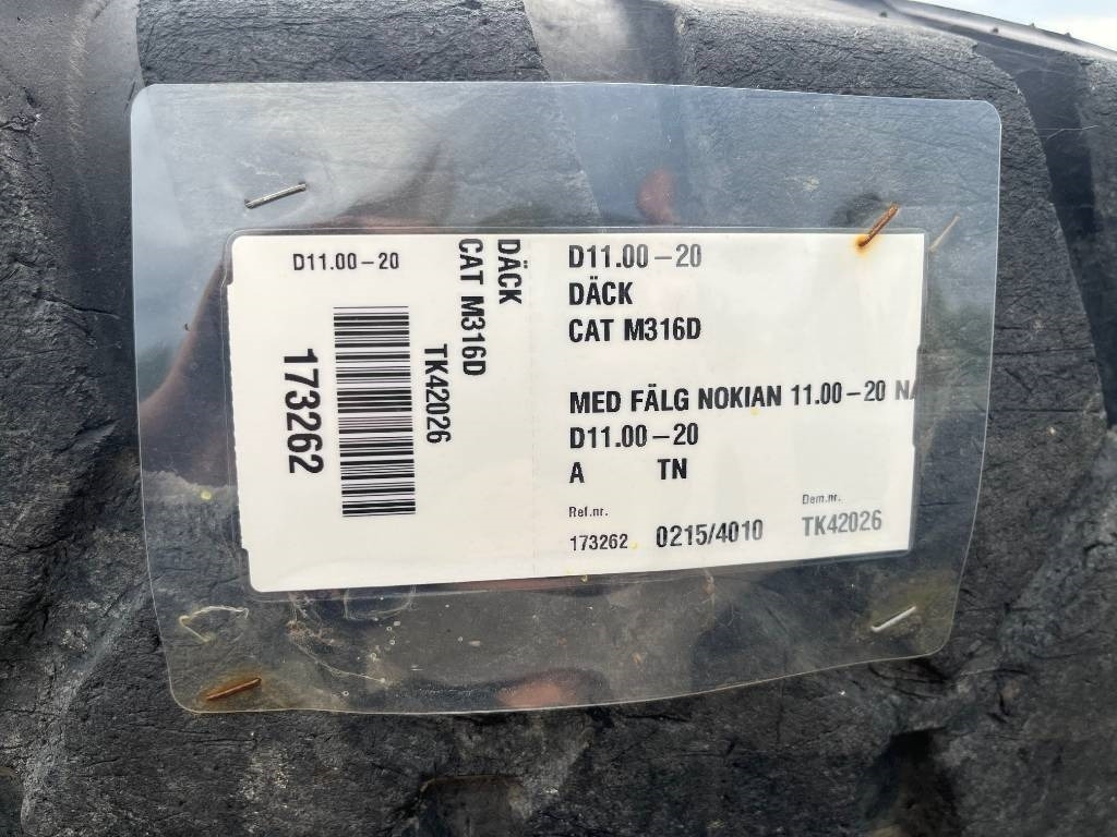 Nokian 11,00-20 till Cat 316 D - إطارات - آلات البناء: صورة 2 Nokian 11,00-20 till Cat 316 D - إطارات - آلات البناء: صورة 2