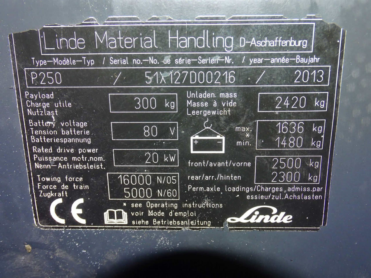 Linde P250 - جرار السحب الكهربائي: صورة 2 Linde P250 - جرار السحب الكهربائي: صورة 2