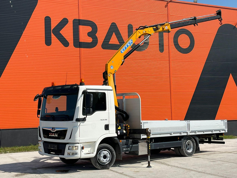 MAN TGL 8.190 4x2 EFFER 80.2/2S / PLATFORM L=5250 mm - شاحنات مسطحة, شاحنة كرين: صورة 1 MAN TGL 8.190 4x2 EFFER 80.2/2S / PLATFORM L=5250 mm - شاحنات مسطحة, شاحنة كرين: صورة 1