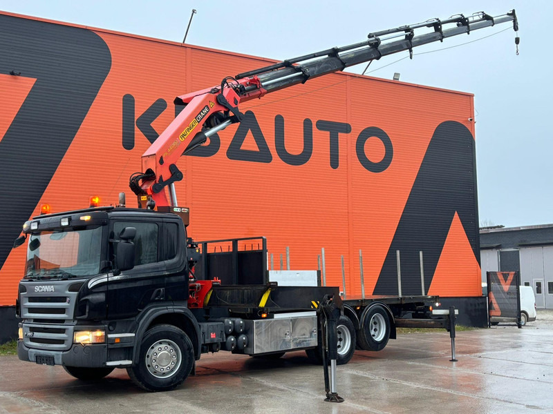 Scania P 380 6x2 PK 44002 + WINCH / PLATFORM L=6090 mm - شاحنات مسطحة, شاحنة كرين: صورة 1 Scania P 380 6x2 PK 44002 + WINCH / PLATFORM L=6090 mm - شاحنات مسطحة, شاحنة كرين: صورة 1