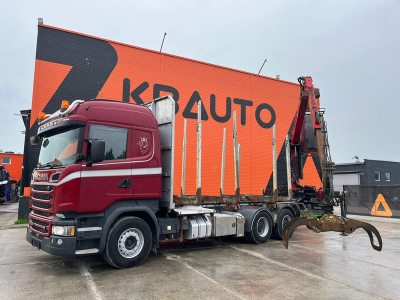 Scania R 730 6x4 RETARDER / BIG AXLES - شاحنة قطع الأشجار, شاحنة كرين: صورة 1 Scania R 730 6x4 RETARDER / BIG AXLES - شاحنة قطع الأشجار, شاحنة كرين: صورة 1
