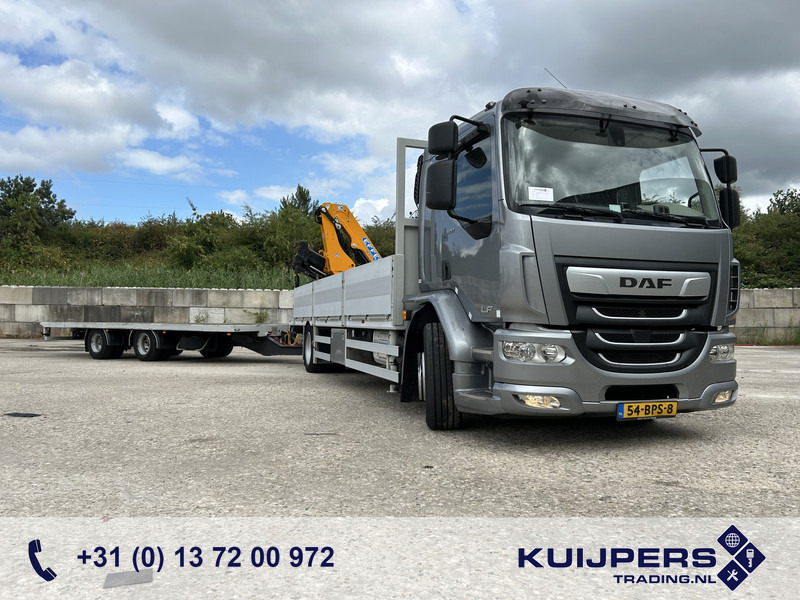 DAF LF 320 FA 19T + Burg BPM 0018 Trailer / Effer 175.2/c3s Crane / NL Combi - شاحنات مسطحة, شاحنة كرين: صورة 1 DAF LF 320 FA 19T + Burg BPM 0018 Trailer / Effer 175.2/c3s Crane / NL Combi - شاحنات مسطحة, شاحنة كرين: صورة 1