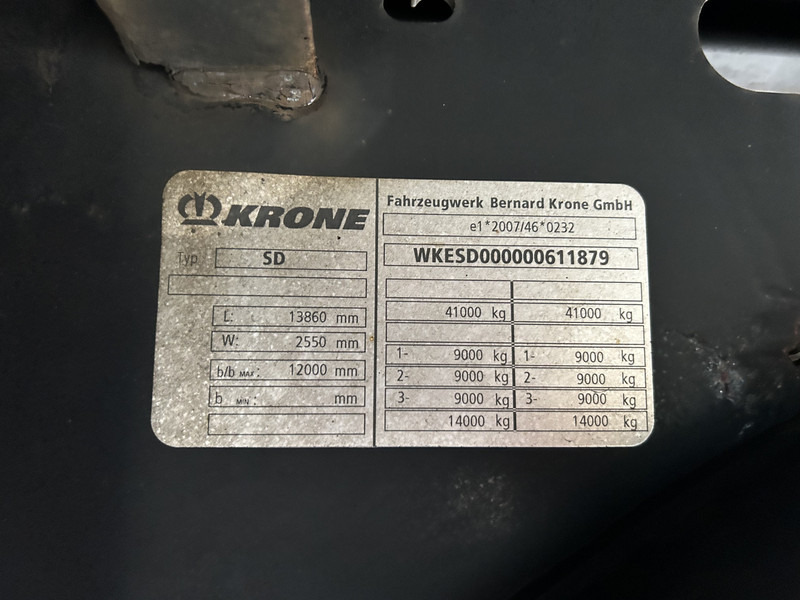 نصف مقطورة صندوق مغلق Krone Dry Liner / Box / Loadlift 2000 kg / APK TUV 04-26: صورة 14