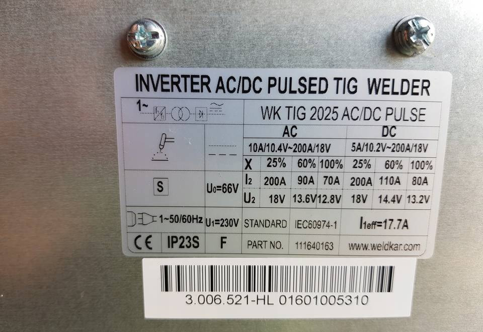Spawarka Tig CEBORA WK 2025 AC/DC Puls, 200 A - معدات لحام: صورة 2 Spawarka Tig CEBORA WK 2025 AC/DC Puls, 200 A - معدات لحام: صورة 2