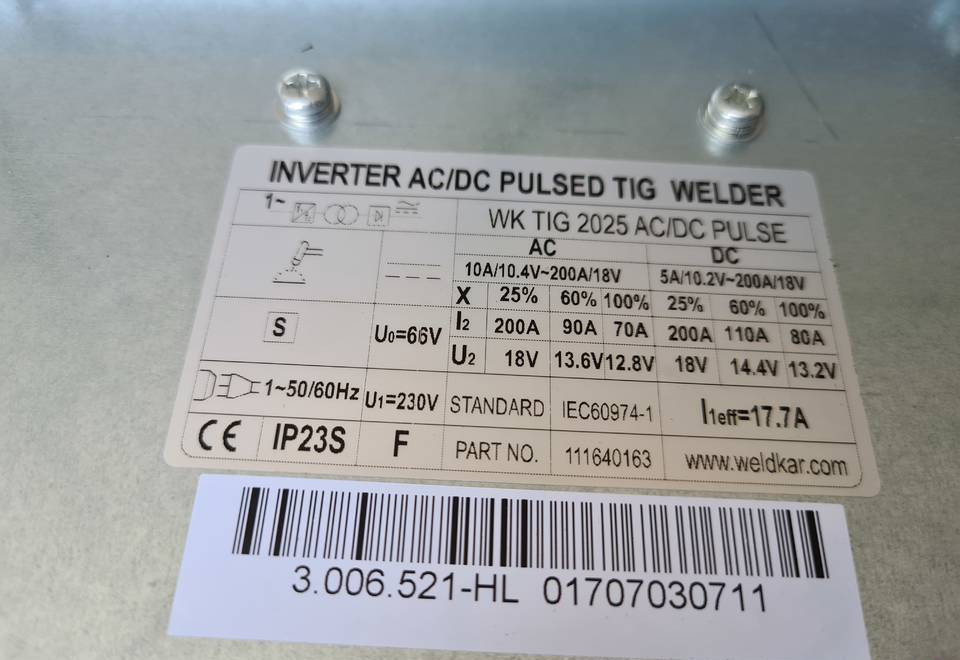 Spawarka Tig WELDKAR WK 2025 AC/DC Puls, 200A - معدات لحام: صورة 5 Spawarka Tig WELDKAR WK 2025 AC/DC Puls, 200A - معدات لحام: صورة 5