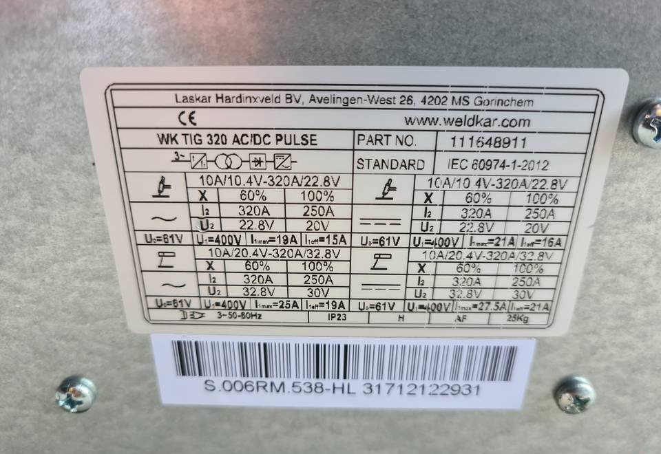 SpawarkaTig WELDKAR WK 320 AC/DC Puls, 320 A - معدات لحام: صورة 5 SpawarkaTig WELDKAR WK 320 AC/DC Puls, 320 A - معدات لحام: صورة 5